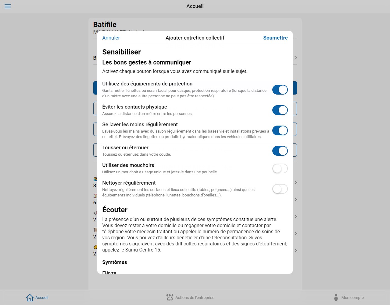 Exemple d'application sur mesure